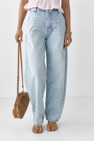 Однотонні джинси Baggy - блакитний цвет, 40р (є розміри)
