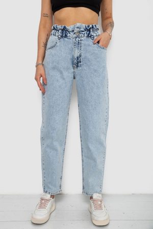 Джинси жіночі Mom-fit, колір блакитний, 244R1601S20
