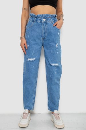 Джинси жіночі Mom-fit, колір блакитний, 244R1573
