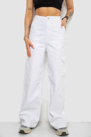 Джинси жіночі Loose Fit з кишенями, колір білий, 182R2552